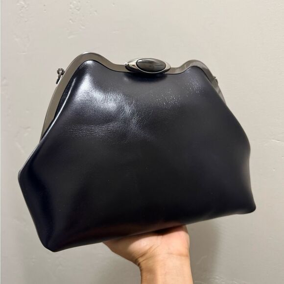 Premium Oil Wax Cowhide Handmade Custom Metal Frame Handbag & 2 Strap Styles - Picture 7 of 16